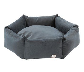 Лежак для собаки eGarden Hexasoft Nest D55 велюр volcanic ash антрацит 6027 фото