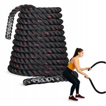 Канат тренувальний 4FIZJO Battle Rope 9 м для кросфіту Black (P-5907739312242) 50004201 фото