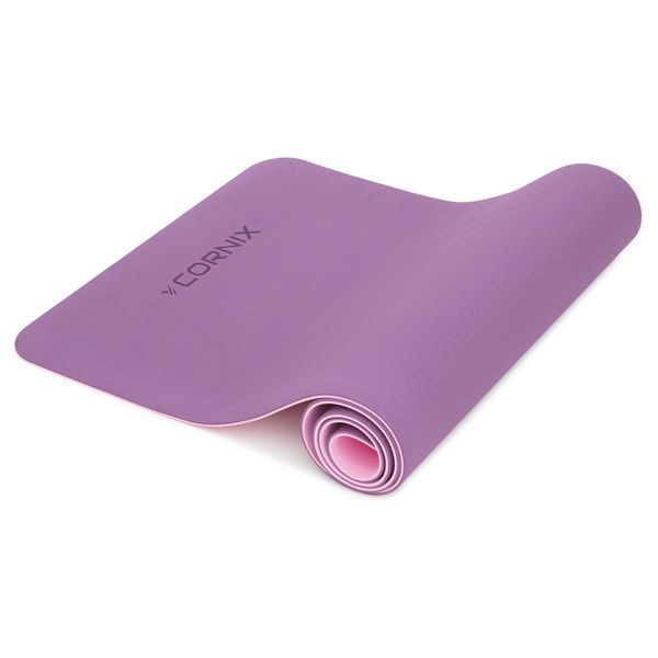 Килимок спортивний Cornix TPE 183 x 61 x 0.6 см для йоги та фітнесу XR-0007 Plum/Rose 50003798 фото