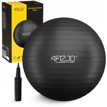 Мяч для фитнеса (фитбол) 4FIZJO 75 см Anti-Burst черный (P-5907739316370) 50005349 фото