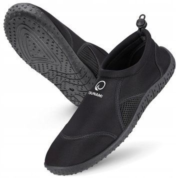 Взуття для пляжу (аквашузи) TSUNAMI Slip-On для плавання та водних видів спорту Size 41 Black (P-5905973406307) 50005549 фото