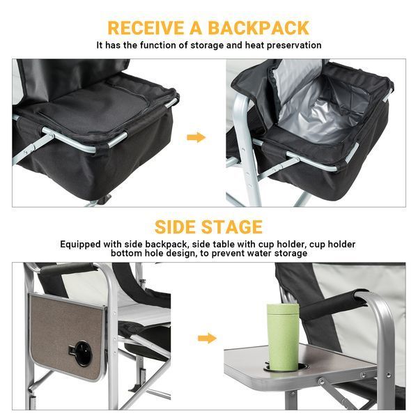 Стілець KingCamp Heavy Duty Super Comfort (KC3977) BLACK/MEDIUMGREY 15954 фото