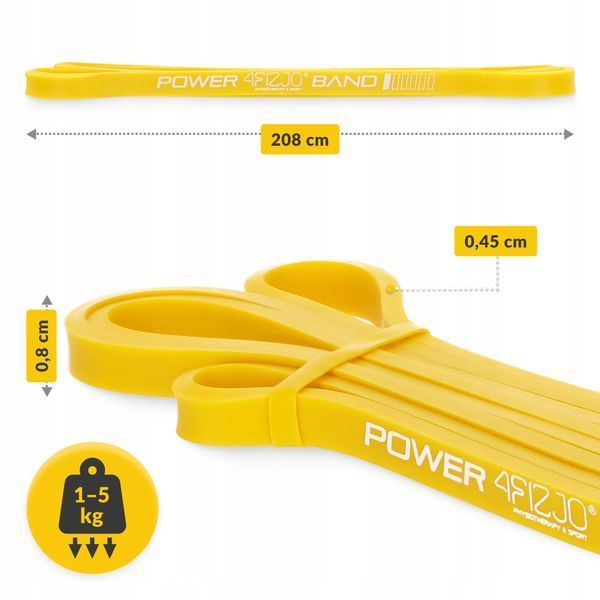 Расширитель петля 4FIZJO Power Band 8 мм 2-5 кг резина для фитнеса и спорта Желтый (P-5907222931783) 50001846 фото