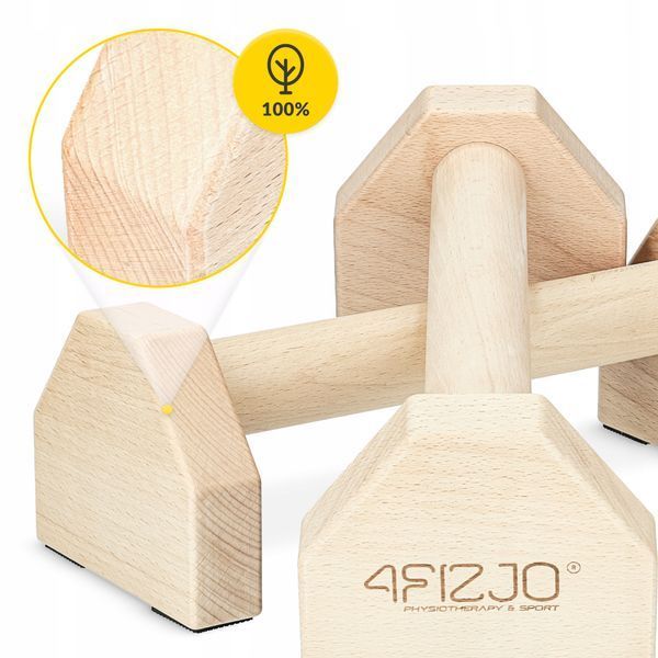 Упори для віджимань (паралетси) 4FIZJO 30 см дерев'яні (P-5905973407052) 50005603 фото