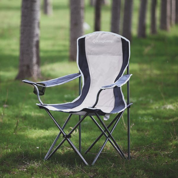 Стілець KingCamp Arms Chairin Steel(KC3818) BLACK MEDIUMGREY 15926 фото