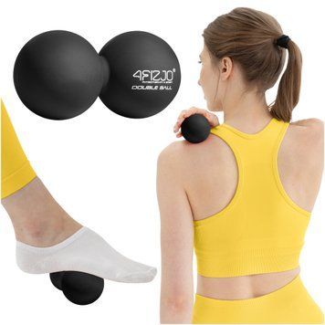 Масажний м'яч подвійний 4FIZJO Lacrosse Double Ball 6.5 x 13.5 см Black (P-5907222931226) 50001372 фото