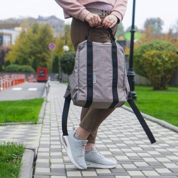 Рюкзак-антикрадій OOLOO Кенгуру mini 40x30x12 см, кавовий 4240 30004102 фото