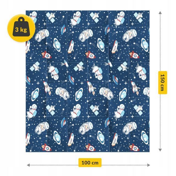 Одеяло тяжелое (утяжеленное) 4FIZJO 3 кг 100 x 150 см baby Blue (P-5905973403535) 50005404 фото