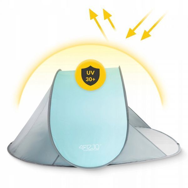 Пляжная палатка 4FIZJO Pop-Up 195 x 120 см самоскладывающаяся Серый/Мятный (P-5905973401432) 50005554 фото