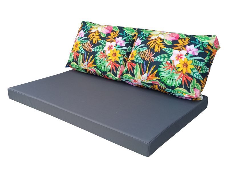 Комплект водоотталкивающих подушек для паллет-дивана eGarden FLORAL 120x80x10/120x60x20 5201 фото