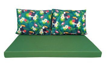 Комплект водовідштовхуючих подушок для палет-дивана eGarden TOUCAN GREEN 120x80x10/120x60x20 5205 фото