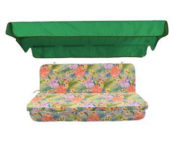 Комплект подушек для качелей eGarden CARIOCA VERDE 170х110х6 зелёный тент 120х200 5247 фото