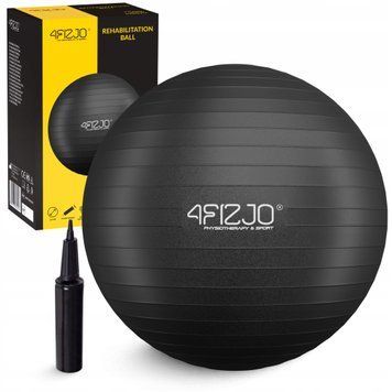 Мяч для фитнеса (фитбол) 4FIZJO 65 см Anti-Burst черный (P-5907739316349) 50004406 фото