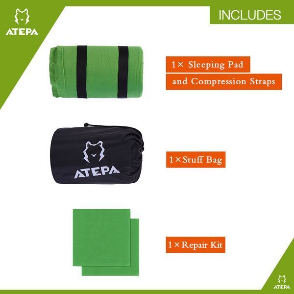 Килимок самонадувний Atepa COMPACT LIGHT (AM1002) ЗЕЛЕНИЙ 15546 фото