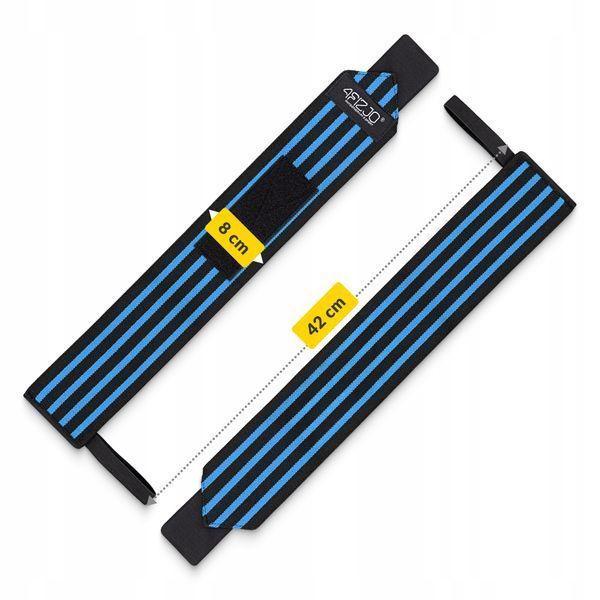Бинти для зап'ясть (кистьові бинти) 4FIZJO Wrist Wraps Black/Blue (P-5907739317445) 50004425 фото