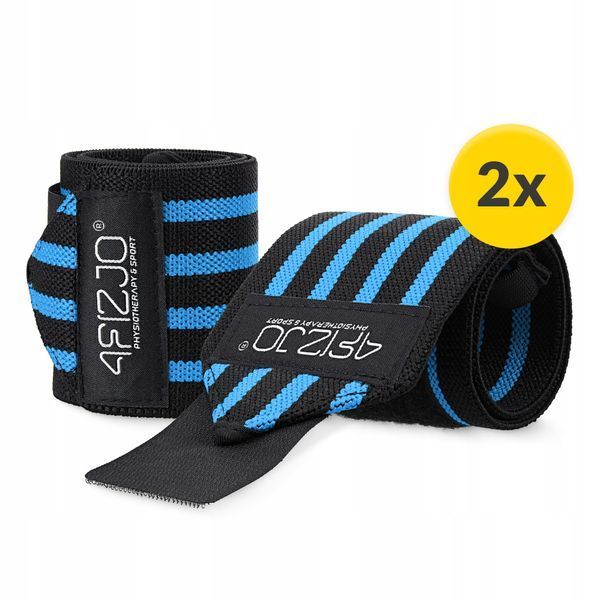 Бинти для зап'ясть (кистьові бинти) 4FIZJO Wrist Wraps Black/Blue (P-5907739317445) 50004425 фото