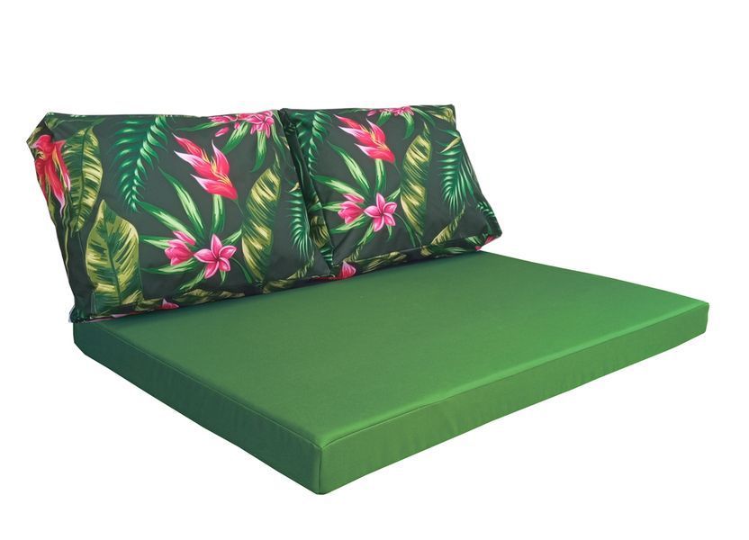 Комплект водоотталкивающих подушек для паллет-дивана eGarden TROPICAL FLOWERS 120x80x10/120x60x20 5206 фото