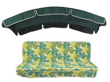 Комплект подушок для гойдалки eGarden Fauna 180x110x6 темно-зелений тент 120x210 4756 фото