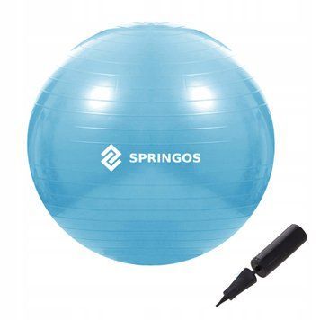 М'яч для фітнесу (фітбол) Springos 55 см Anti-Burst FB0006 Sky Blue 50002405 фото