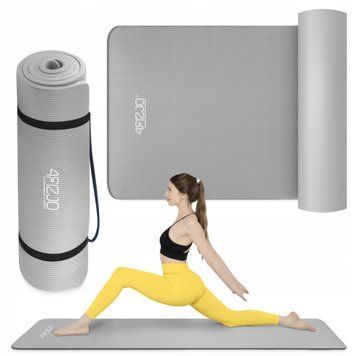Килимок (мат) спортивний 4FIZJO NBR 180 x 60 x 1 см для йоги та фітнесу Grey (P-5907739317087) 50004371 фото