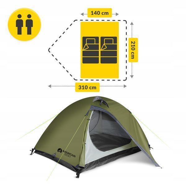 Намет туристичний Mountain Goat Prime Duo 2-місний Olive (P-5905973406567) 50005560 фото