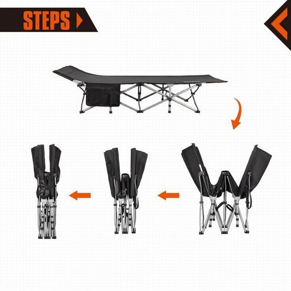 Розкладачка KingCamp OVERSIZE LIGHTWEIGHT
FOLDING CAMPING COT (KC8009) BLACK 15423 фото