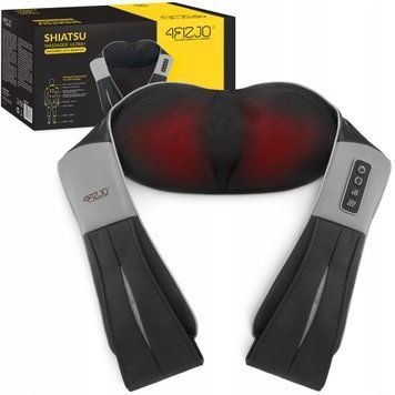 Накидка-масажер 4FIZJO Shiatsu Ultra+ для шиї та спини, акумуляторний Black/Grey (P-5907739319098) 50004940 фото