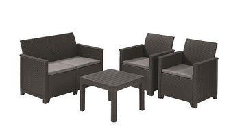 Комплект садових меблів Keter Emma 2 seater set, сірий 1425742888 фото