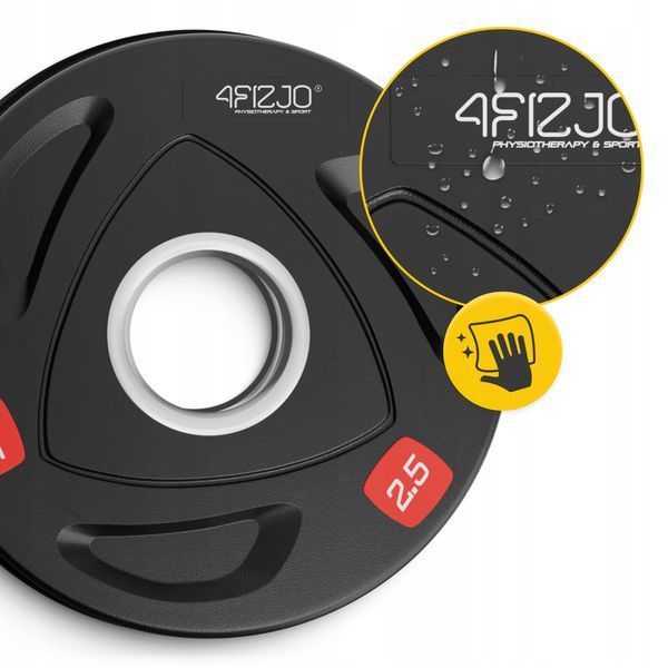Диск олімпійський 4FIZJO 2 x 2.5 кг 51 мм металевий, прогумований Black (P-5905973401265) 50005512 фото