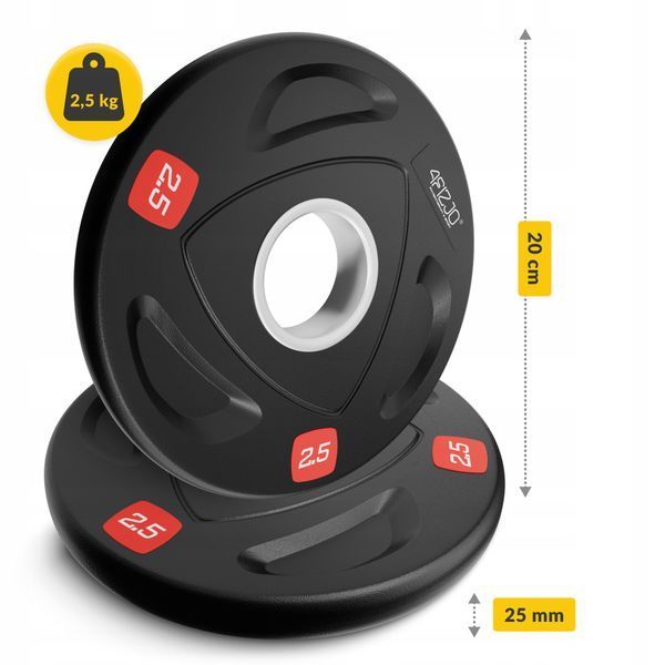 Диск олімпійський 4FIZJO 2 x 2.5 кг 51 мм металевий, прогумований Black (P-5905973401265) 50005512 фото
