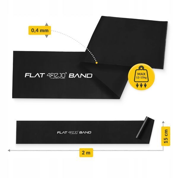 Стрічка-еспандер для спорту та реабілітації 4FIZJO Flat Band 200 х 15 cм 12-15 кг Black (P-5907222931677) 50001380 фото