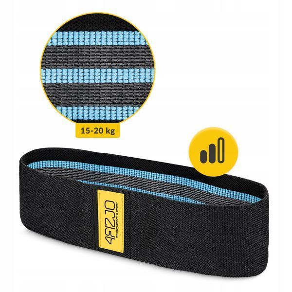 Резинка для фітнесу та спорту із тканини 4FIZJO Hip Band 15-20 кг Black/Blue (P-5907739310293) 50001900 фото