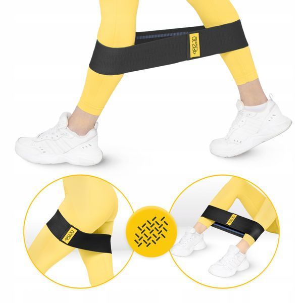 Резинка для фітнесу та спорту із тканини 4FIZJO Hip Band 15-20 кг Black/Blue (P-5907739310293) 50001900 фото