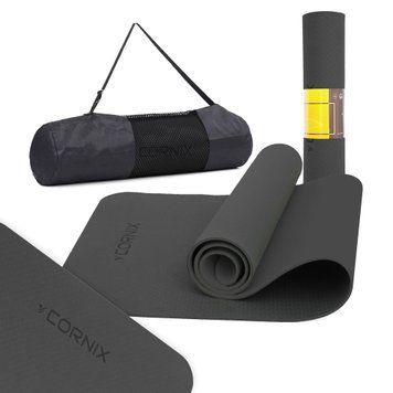 Cornix TPE 183 x 61 x 0,6 см Коврик для йоги и фитнеса XR-0350 Черный 50005259 фото