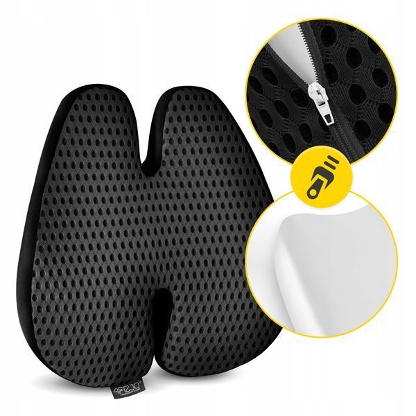 Ортопедична подушка 4FIZJO для спини 41 x 40 см Black (P-5907739318763) 50004943 фото