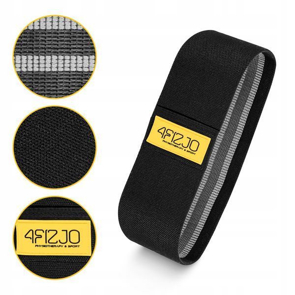 Резинка для фитнеса и спорта из ткани 4FIZJO Hip Band 25-30 кг Черный/Серый (P-5907739310286) 50001901 фото
