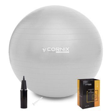 Мяч для фитнеса (фитбол) Cornix 55 см Anti-Burst XR-0359 Серебряный 50005260 фото