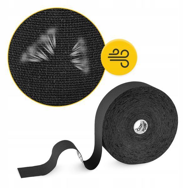 Стрічка кінезіологічна (кінезіо тейп) 4FIZJO 5 см x 31 м Black (P-5905973405522) 50005515 фото