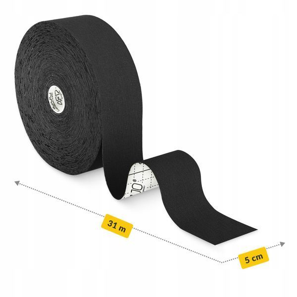 Стрічка кінезіологічна (кінезіо тейп) 4FIZJO 5 см x 31 м Black (P-5905973405522) 50005515 фото