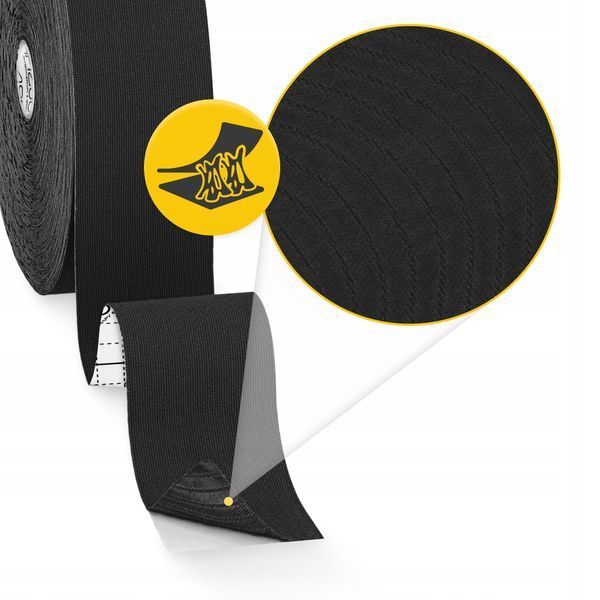 Стрічка кінезіологічна (кінезіо тейп) 4FIZJO 5 см x 31 м Black (P-5905973405522) 50005515 фото
