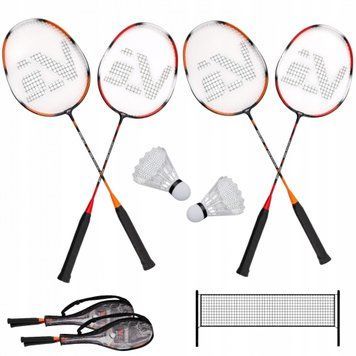 Набір для бадмінтону SportVida Pro 4 шт ракетки + 2 шт волани + сітка SV-SE0003 50005618 фото
