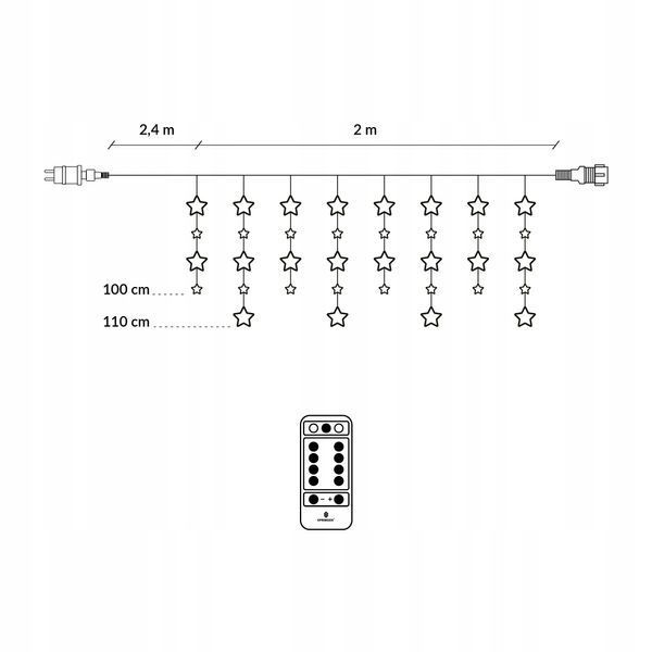 Гірлянда бахрома вулична (зовнішня) Springos 2 м 136 LED Pilot CL4006 Cold White/Blue 50002501 фото