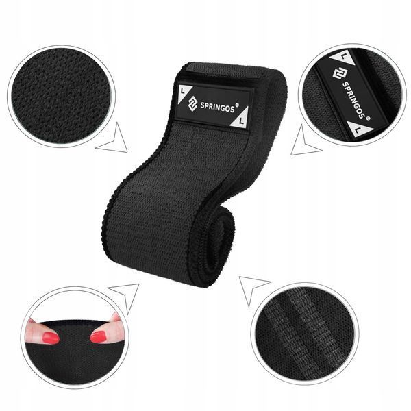 Резинка для фитнеса и спорта из ткани Springos Hip Band Size L FA0115 50002122 фото