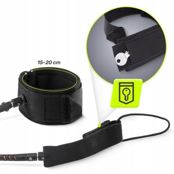 TSUNAMI SUP-Leash Черный/оранжевый защитный ремешок для доски (P-5907739316493) 50005467 фото