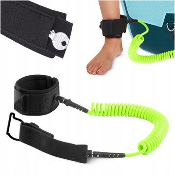 Ліш страхувальний для дошки TSUNAMI SUP-Leash Black/Green (P-5907739316479) 50005468 фото