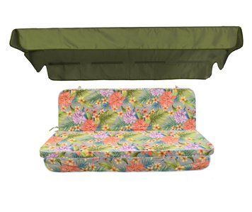 Комплект подушек для качелей eGarden CARIOCA VERDE 170х110х6 хаки тент 120х200 5248 фото