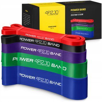 Еспандер-петля 4FIZJO Power Band 6-46 кг резина для фітнесу і спорту, набір 5 шт Mix (P-5907222931561) 50001355 фото