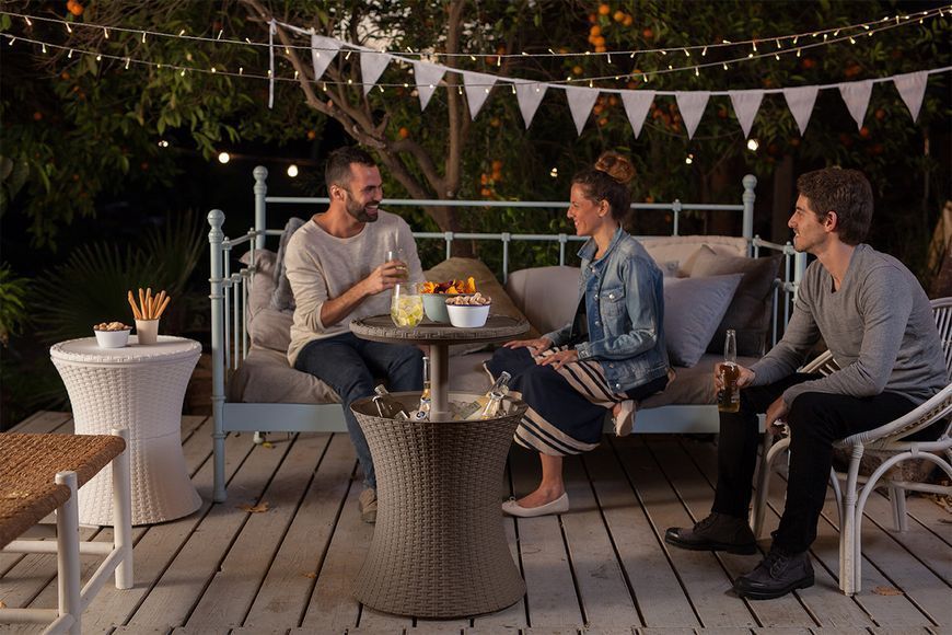 Стіл-бар пластиковий Keter Cool Bar Rattan, коричневий 894915618 фото