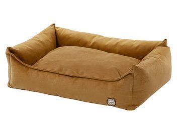 Лежак для собаки eGarden Velvet Lounge 60x40х22 велюр leather brown светло-коричневий 6020 фото