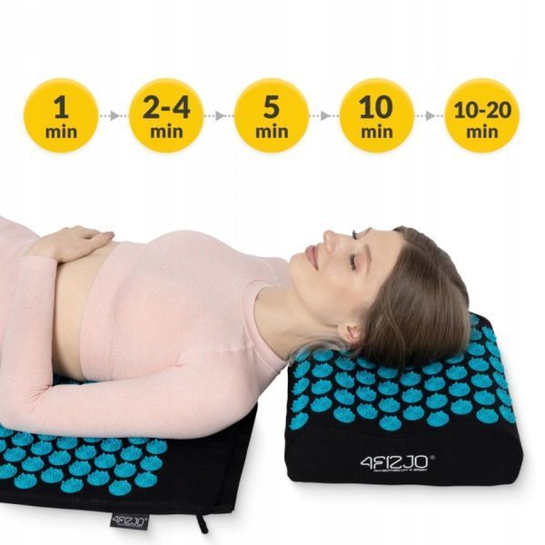Килимок акупунктурний з подушкою 4FIZJO Ergo Mat Аплікатор Кузнєцова Black/Blue (P-5907739313911) 50004380 фото